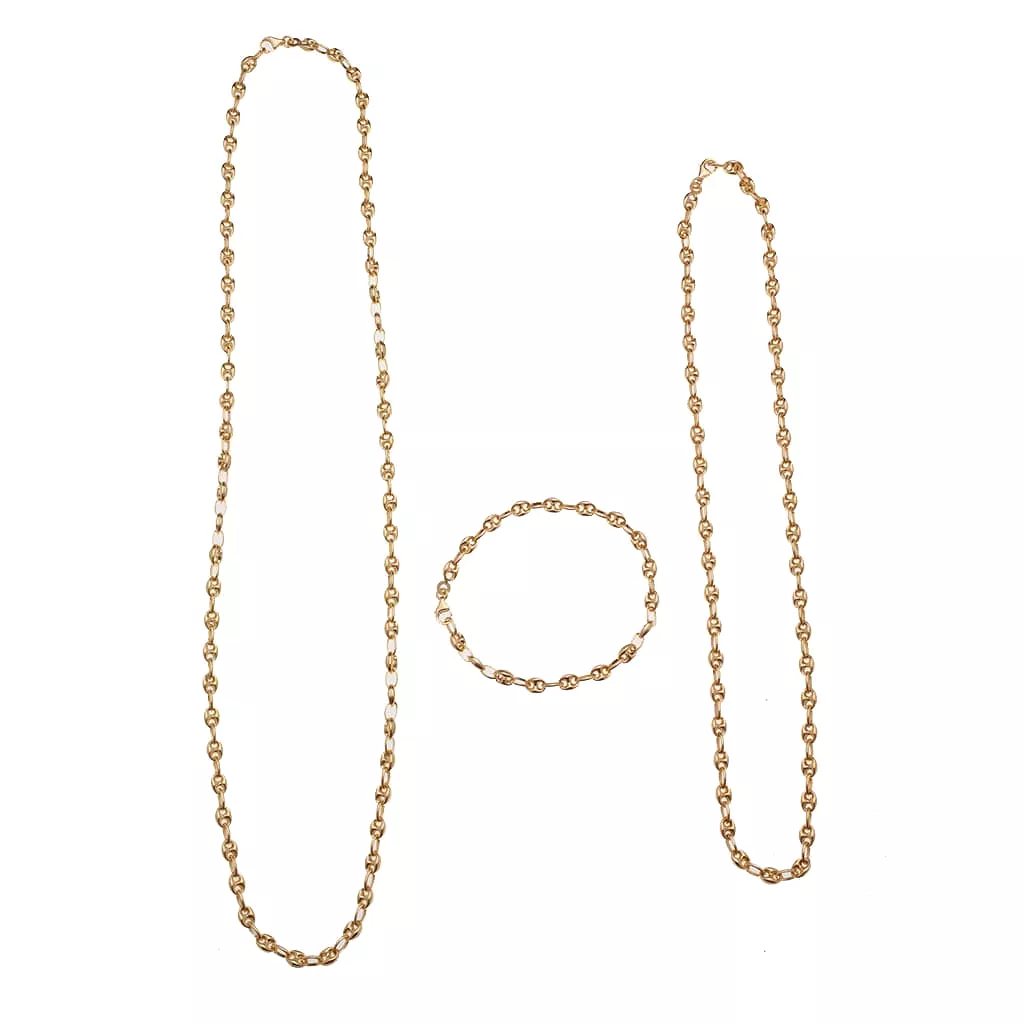 14K Gold Anchor Chain Necklace 5mm