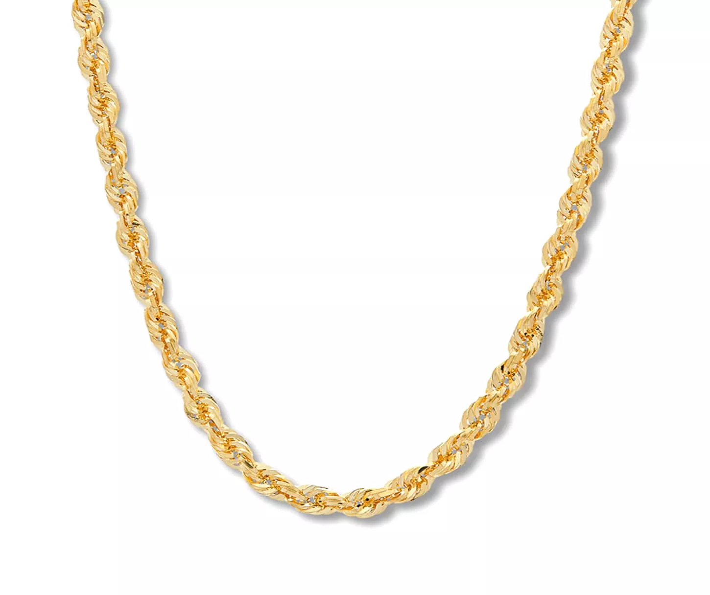 14K Gold Large Rope Chain Necklace 3mm