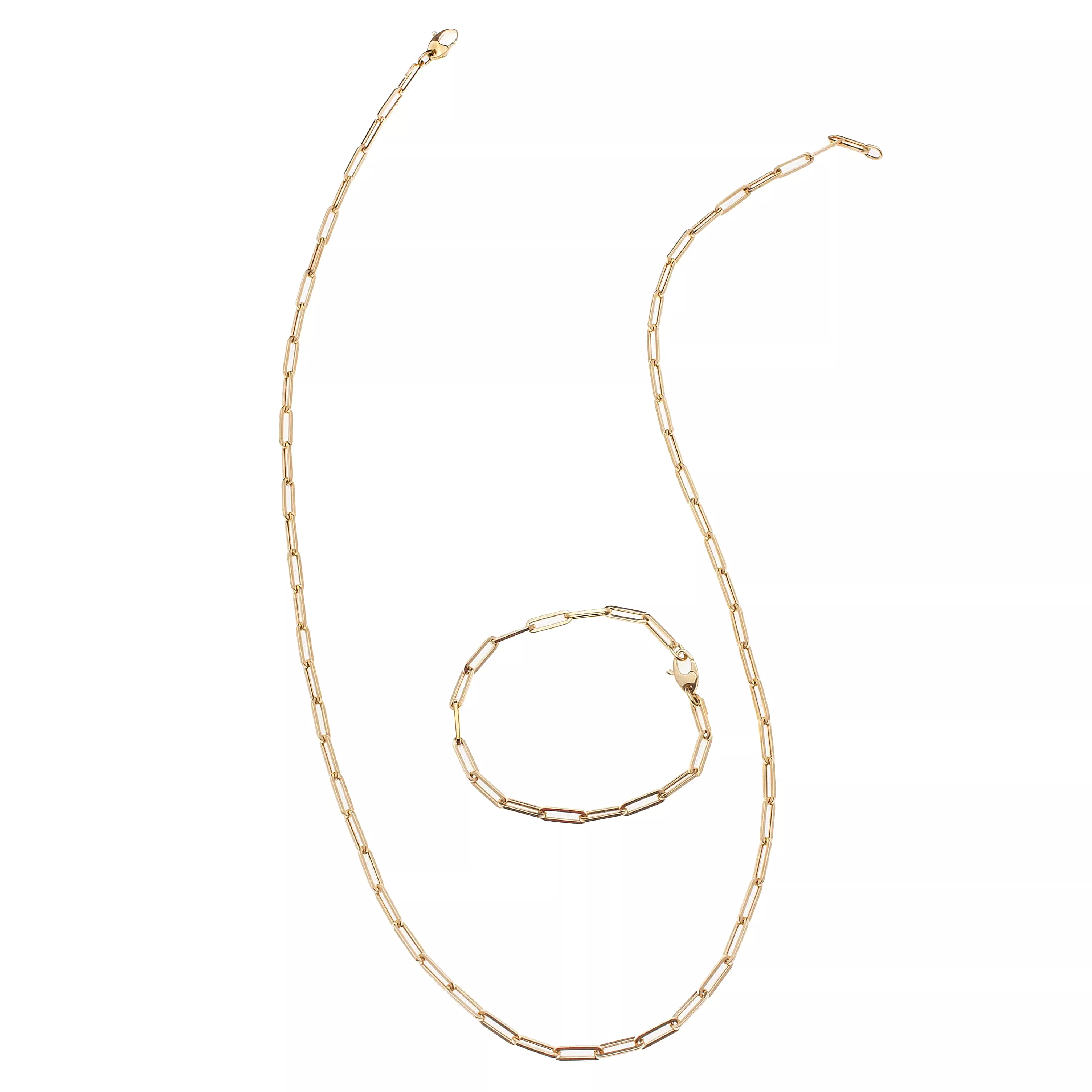 14K Gold Small Paper Clip Necklace 2.0mm