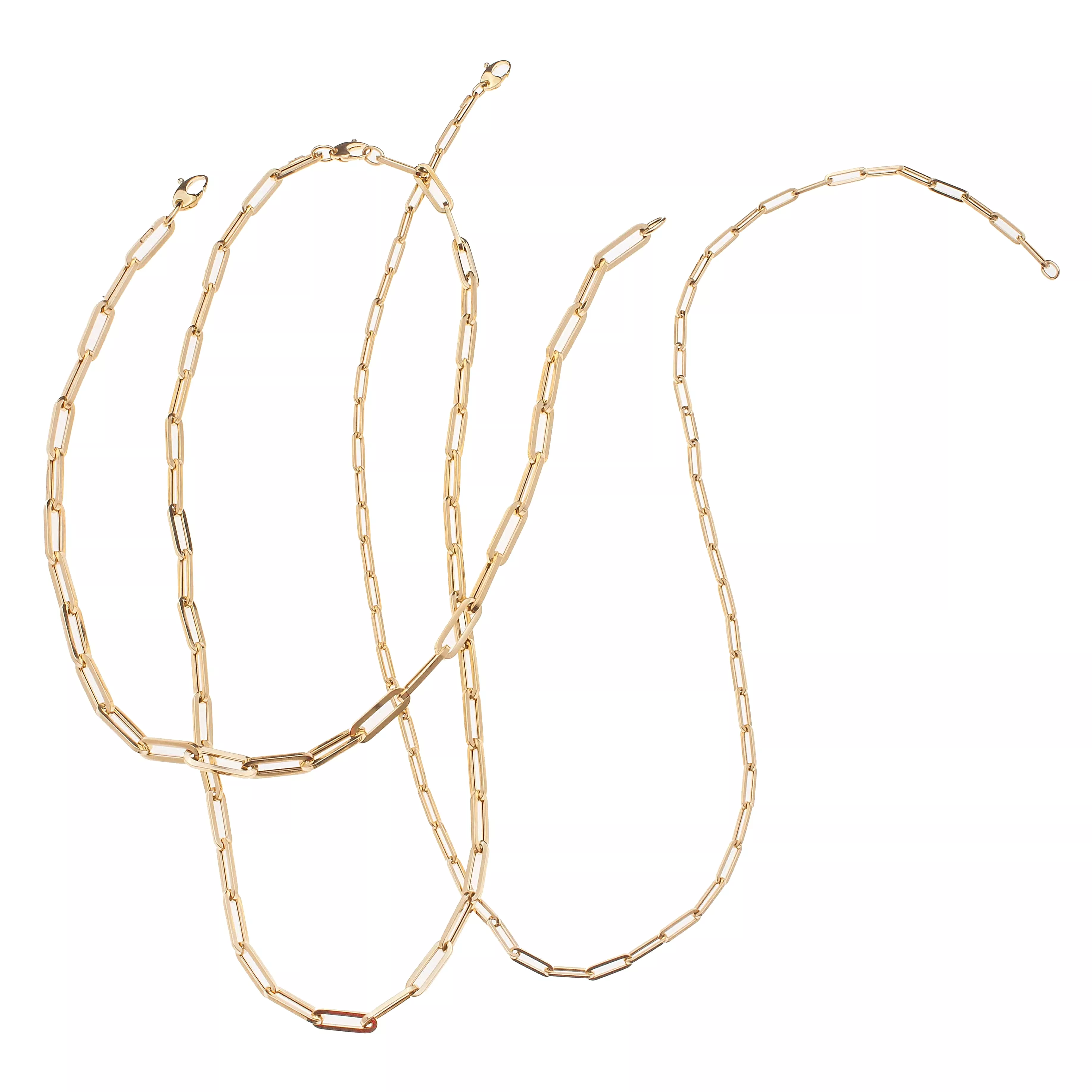 14K Gold Small Paper Clip Necklace 2.0mm