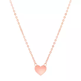 14k Rose Gold Polished Mini Heart Necklace