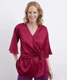 3/4 Sleeve Wrap Blouse