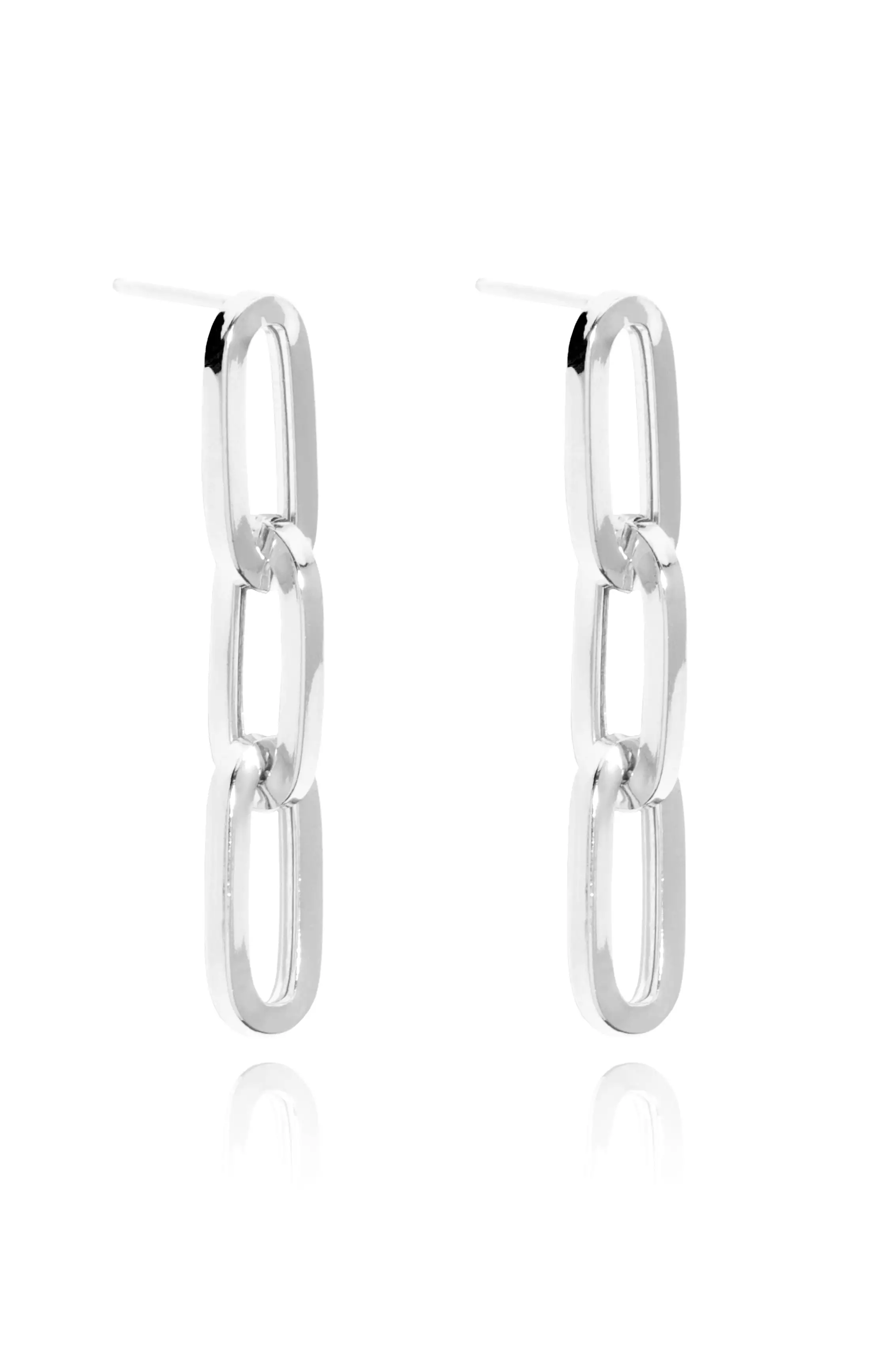 925 Silver Double Link Earrings