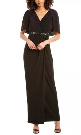 Adrianna Papell AP1E205551 - Chiffon Cape Sleeved Evening Dress