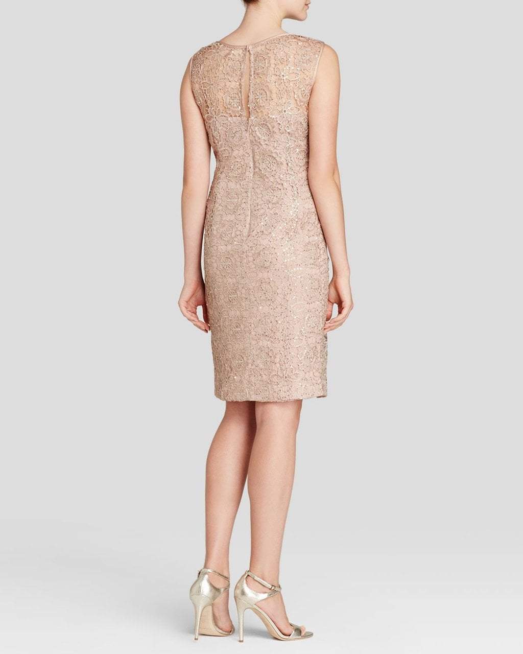 Adrianna Papell - Sleeveless Illusion Lace Cocktail Dress 41889120