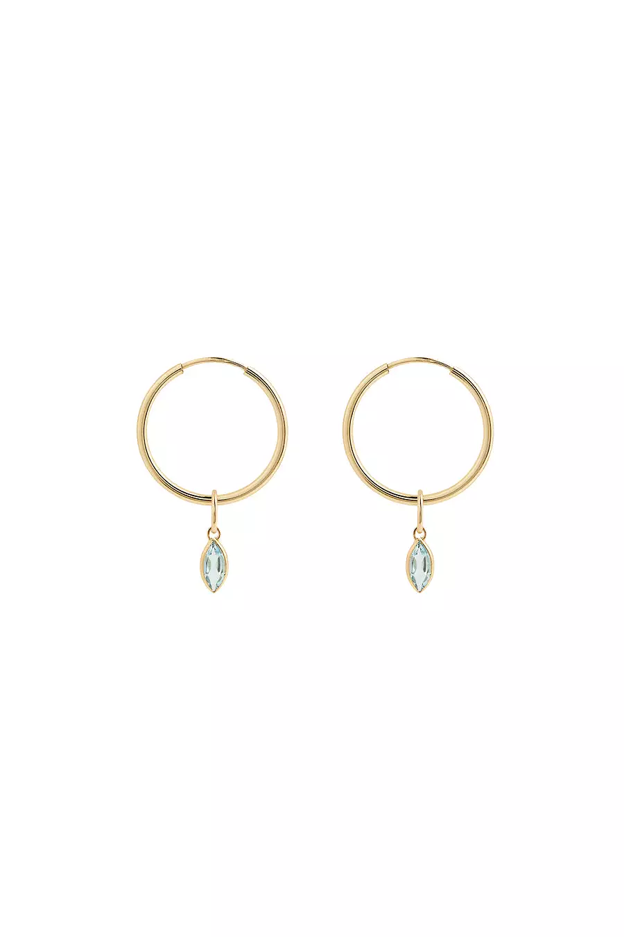 Aerian Hoops W/Blue Topaz