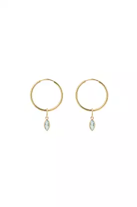 Aerian Hoops W/Blue Topaz