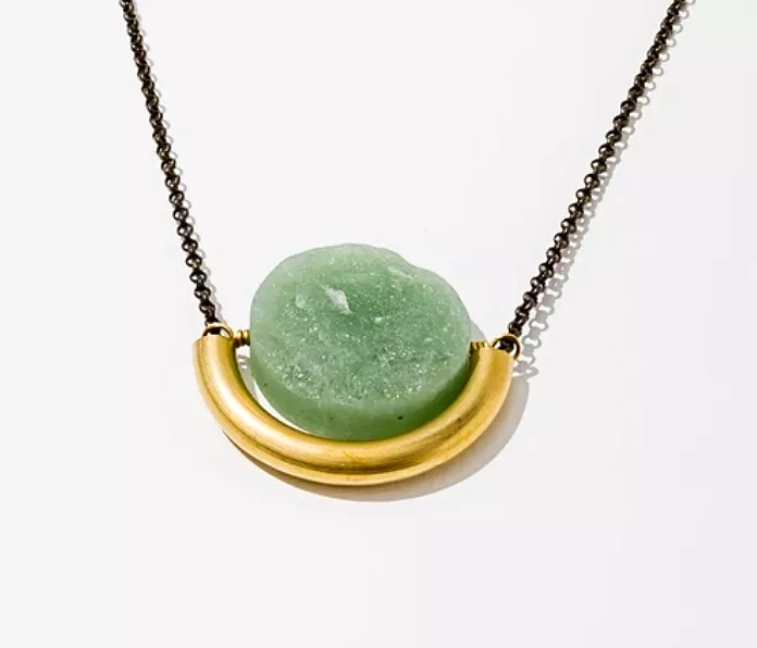 Aventurine Sun & Moon Necklace