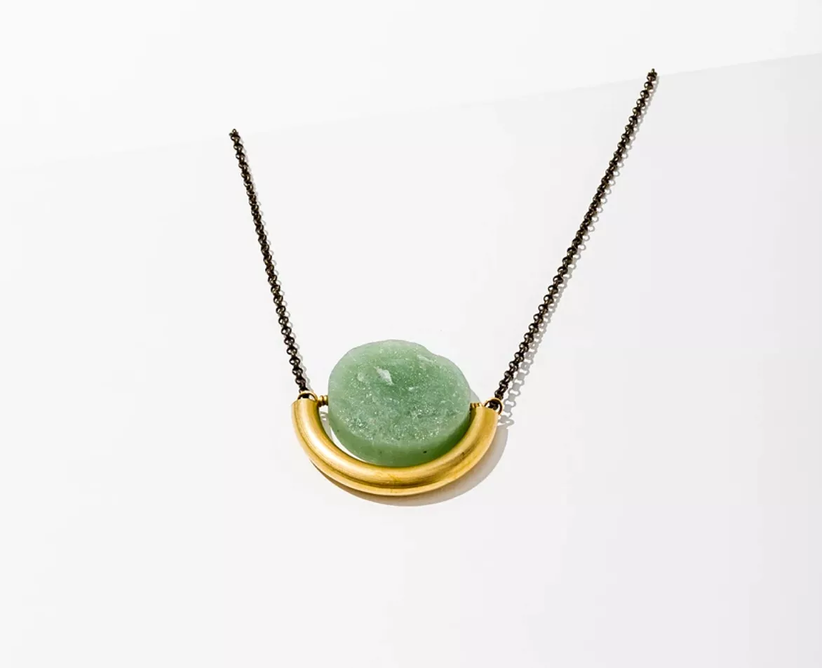 Aventurine Sun & Moon Necklace