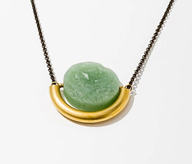 Aventurine Sun & Moon Necklace