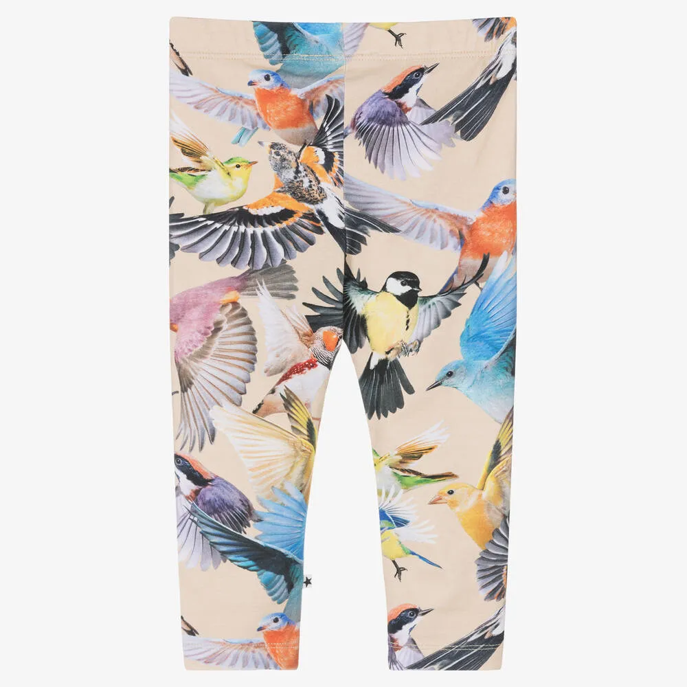 Baby Girls Beige Bird Leggings