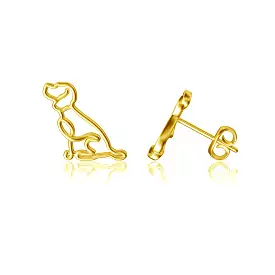 Beagle Silhouette Post Earrings - Gold Plated