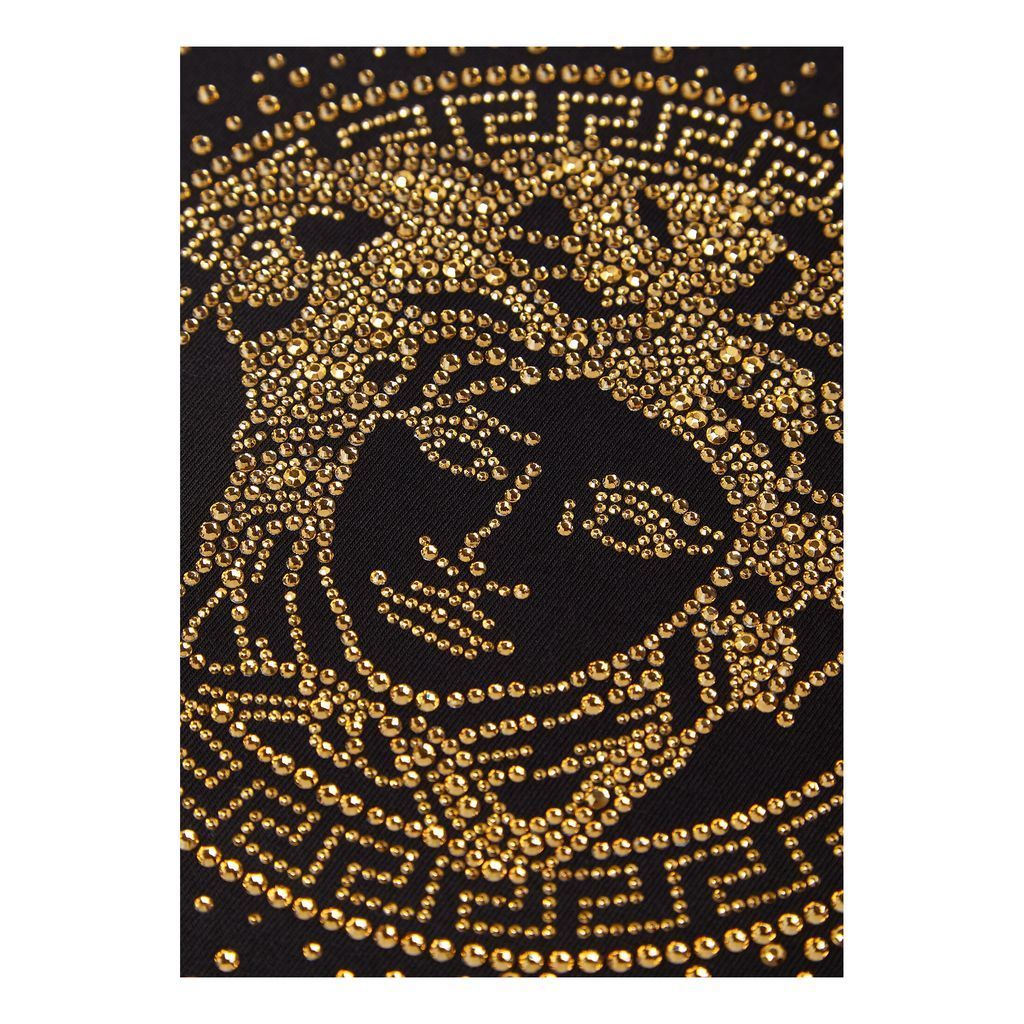 Black & Gold Medusa Studded T-Shirt