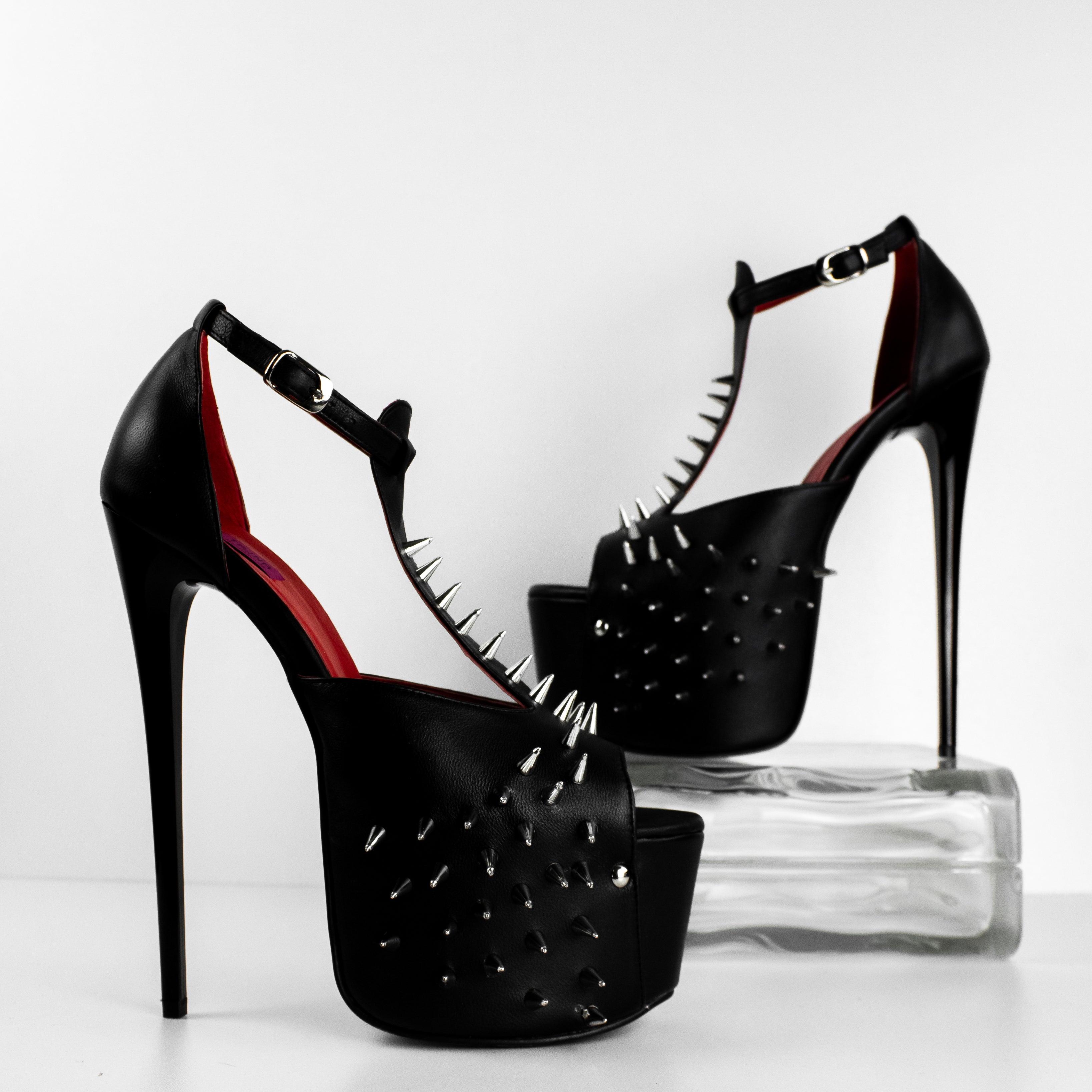 Black Spike Studded Fetish Heels