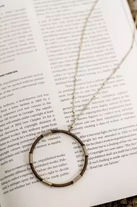 Bronze Threaded Hoop Necklace