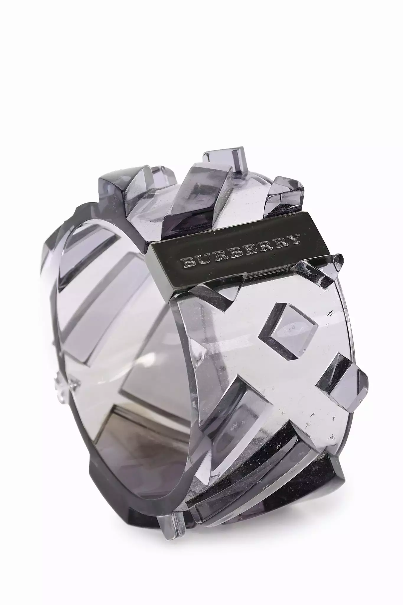 Burberry Grey Acrylic Cuff Bracelet