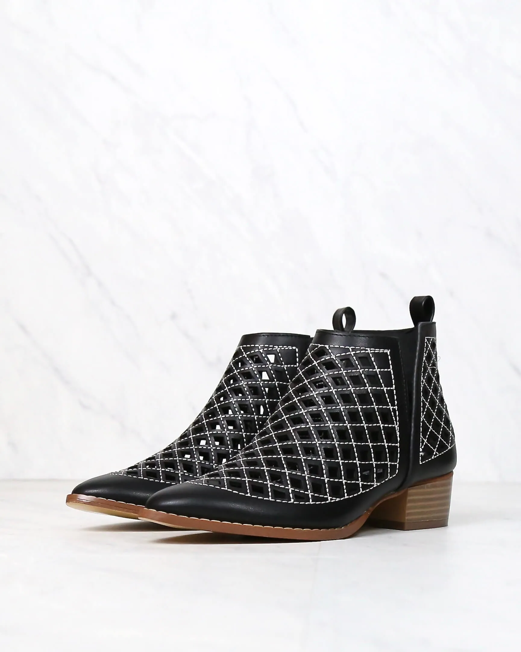 Cape Robbin - Vegan Leather Cut Out Booties in More Colors