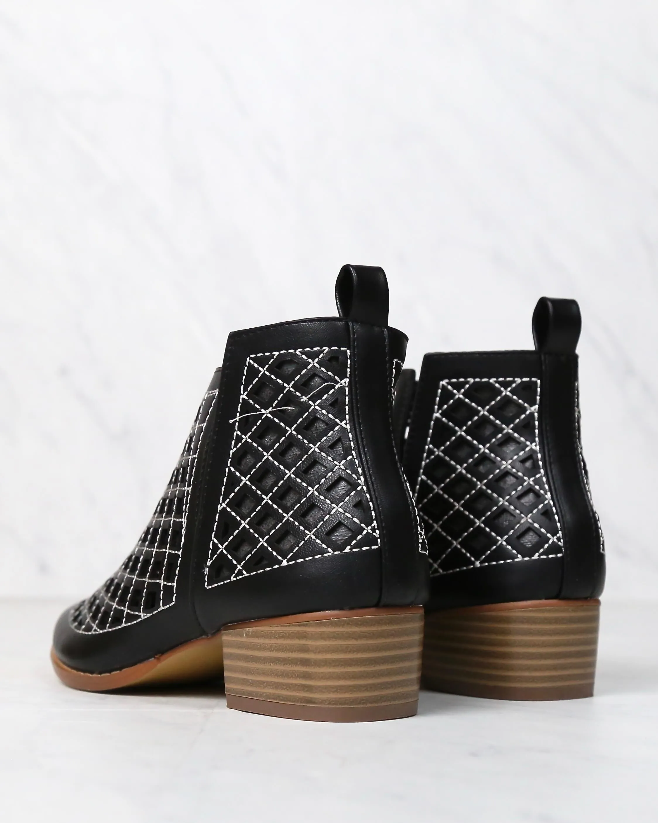 Cape Robbin - Vegan Leather Cut Out Booties in More Colors