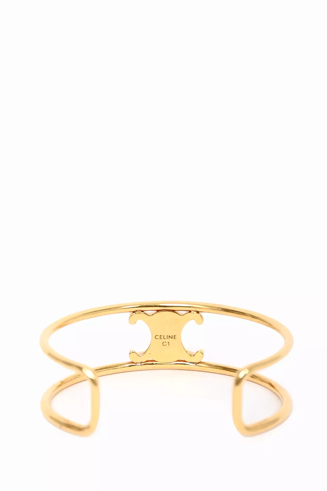 Celine Gold Toned Triomphe Cuff Bracelet Size C1