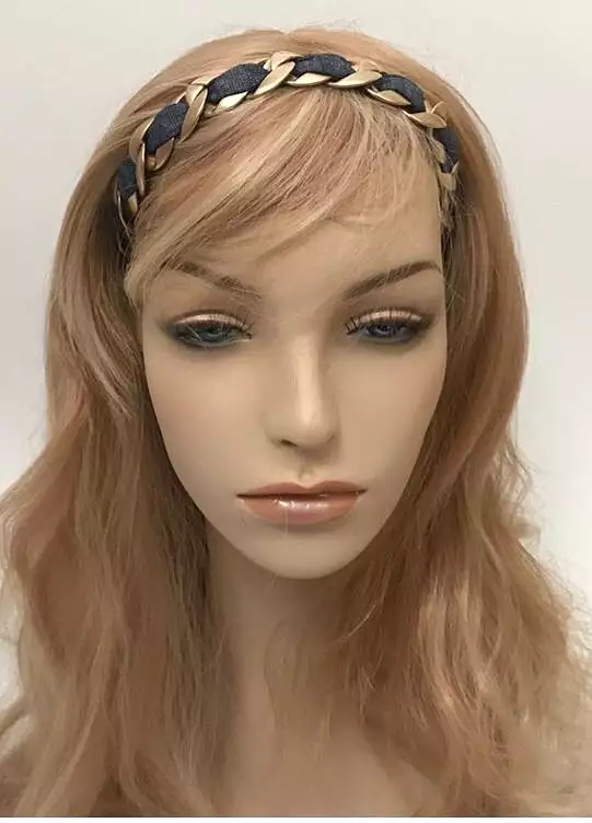 Chanel 08C 2008 Cruise Denim Gold Chain Headband/Necklace/Bracelet