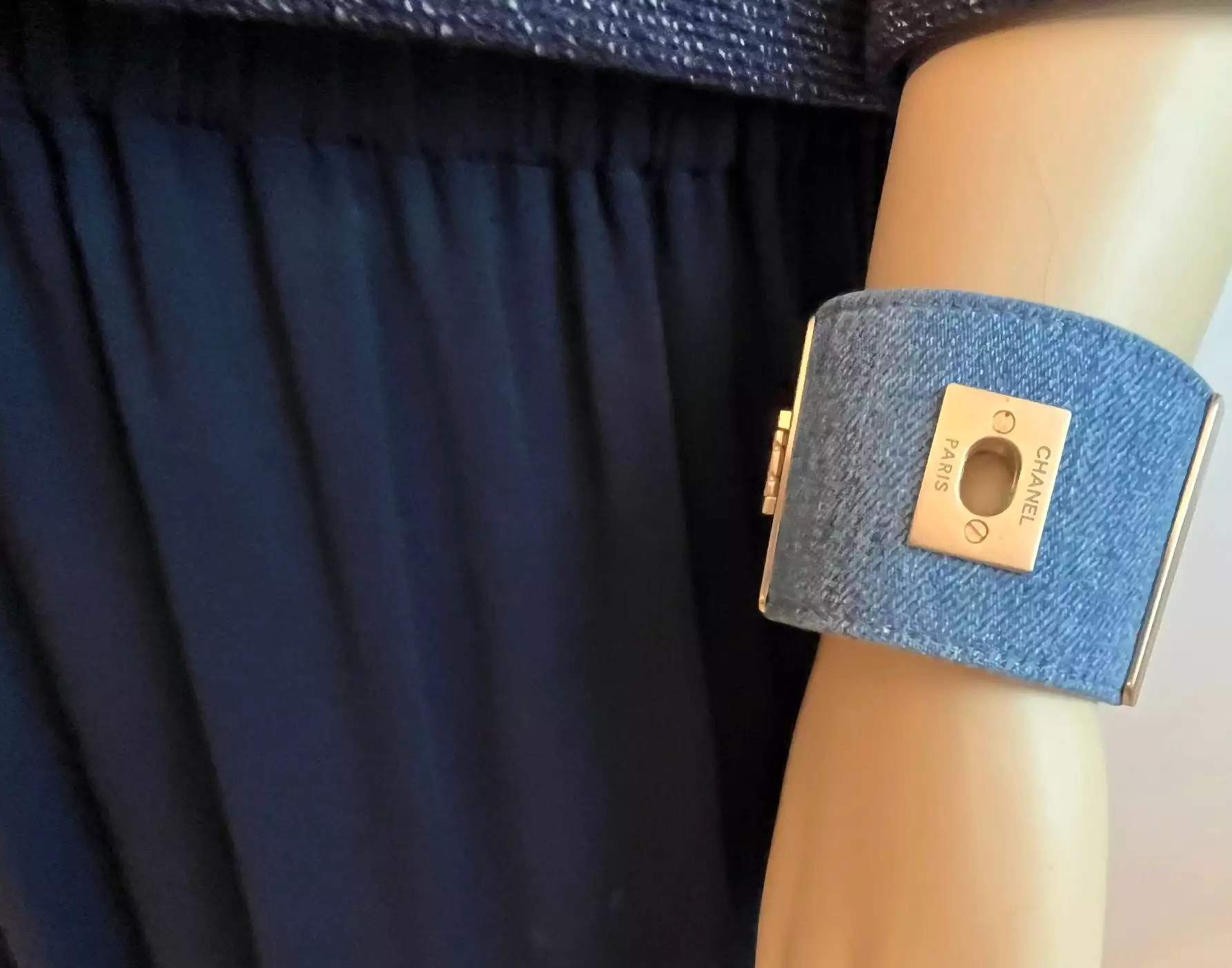 Chanel 17P 2017 Spring Denim Cuff Bracelet