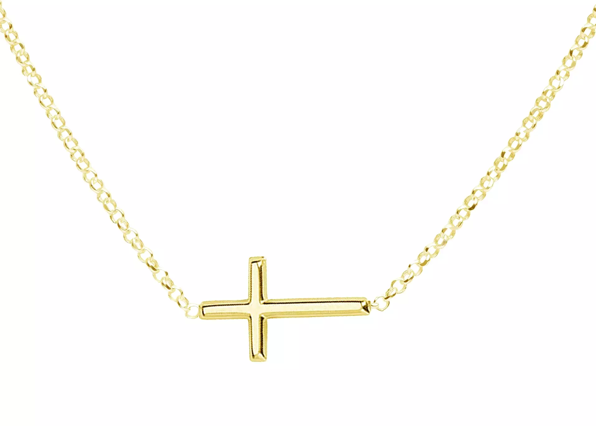 Cherished Moments 14K Gold-Plated Children's Horizontal Cross Necklace