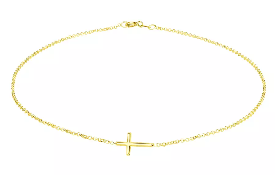 Cherished Moments 14K Gold-Plated Children's Horizontal Cross Necklace