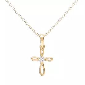 Cherished Moments 14K Gold-Plated Children's Infinity Cross Necklace