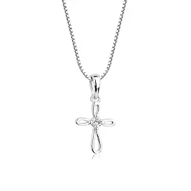 Cherished Moments Sterling Silver Children's Infinity Cross Necklace