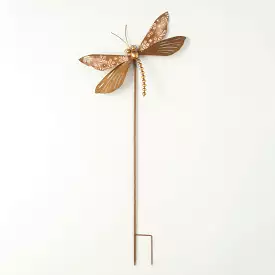 Copper Dragonfly Garden Stake