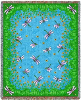 Dancing Dragonfly Tapestry Blanket