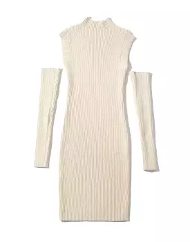 Divided Sleeved Bodycon Knit Dress