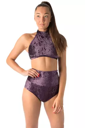 Dragonfly Betty High-Waisted Shorts - Velvet Purple