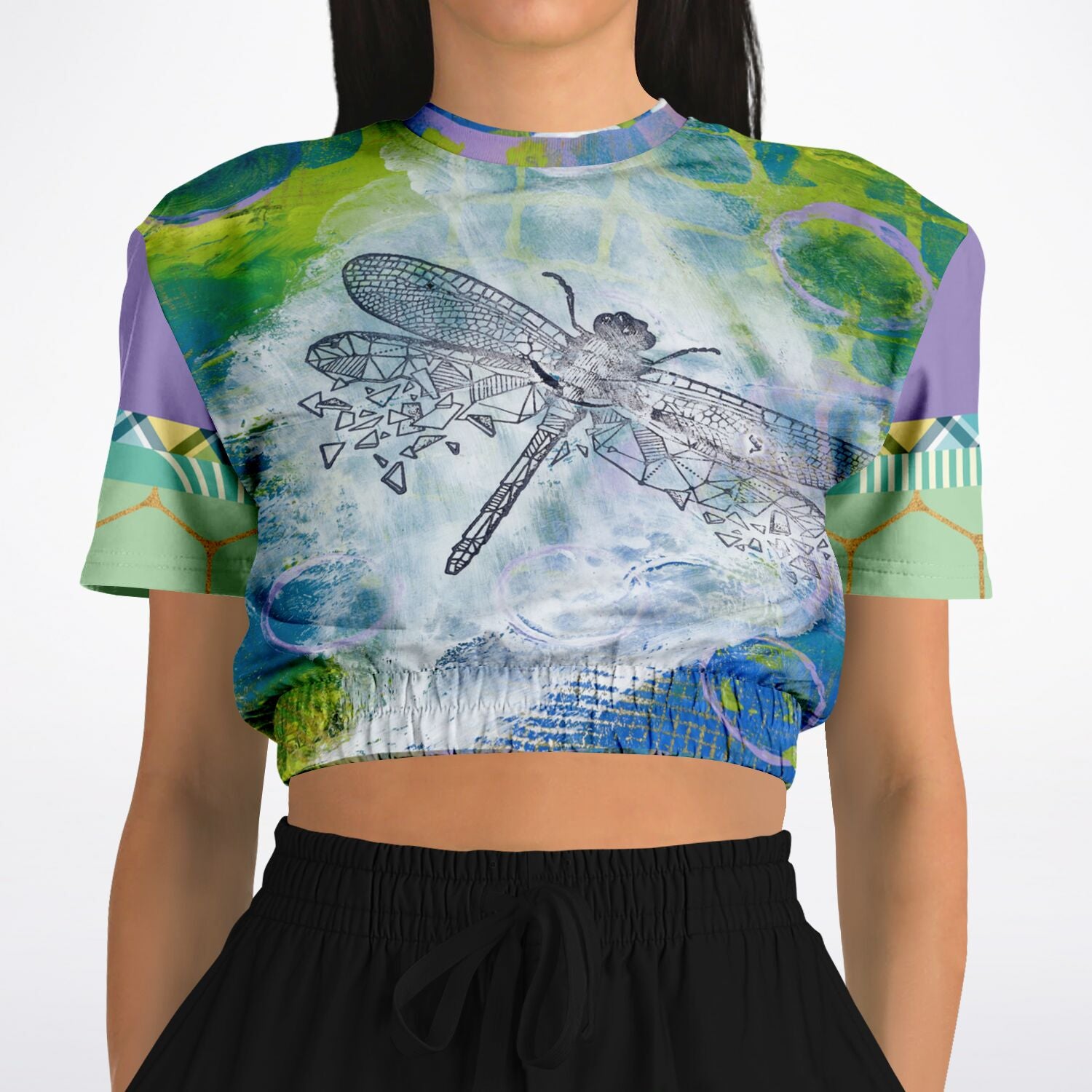 Dragonfly Cropped Fleece Eco-Poly Sweater