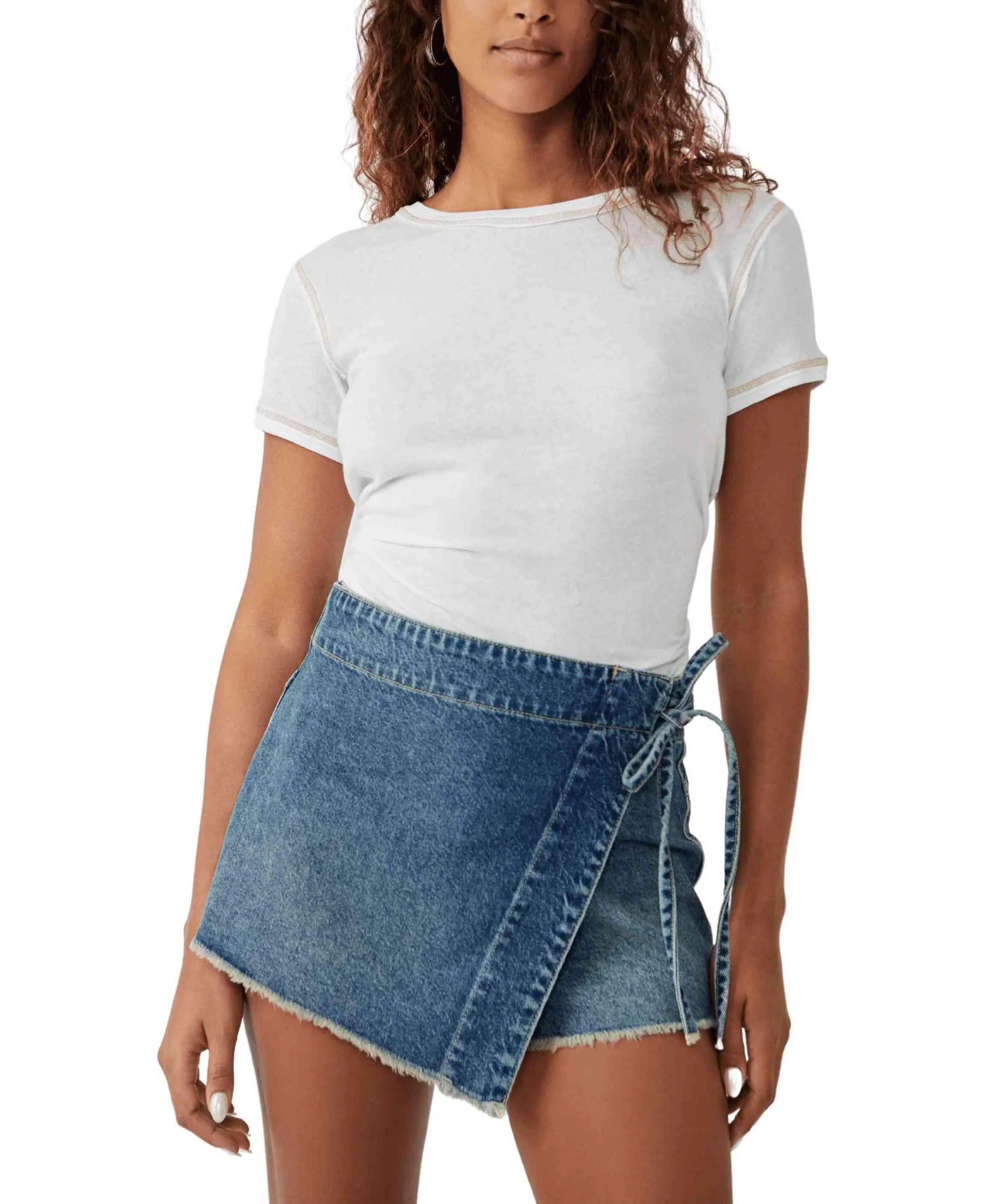 Emmy Denim Skort in Misty Blue