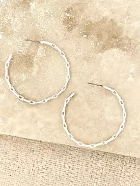 Envy Chain Link Hoop Earrings - Silver