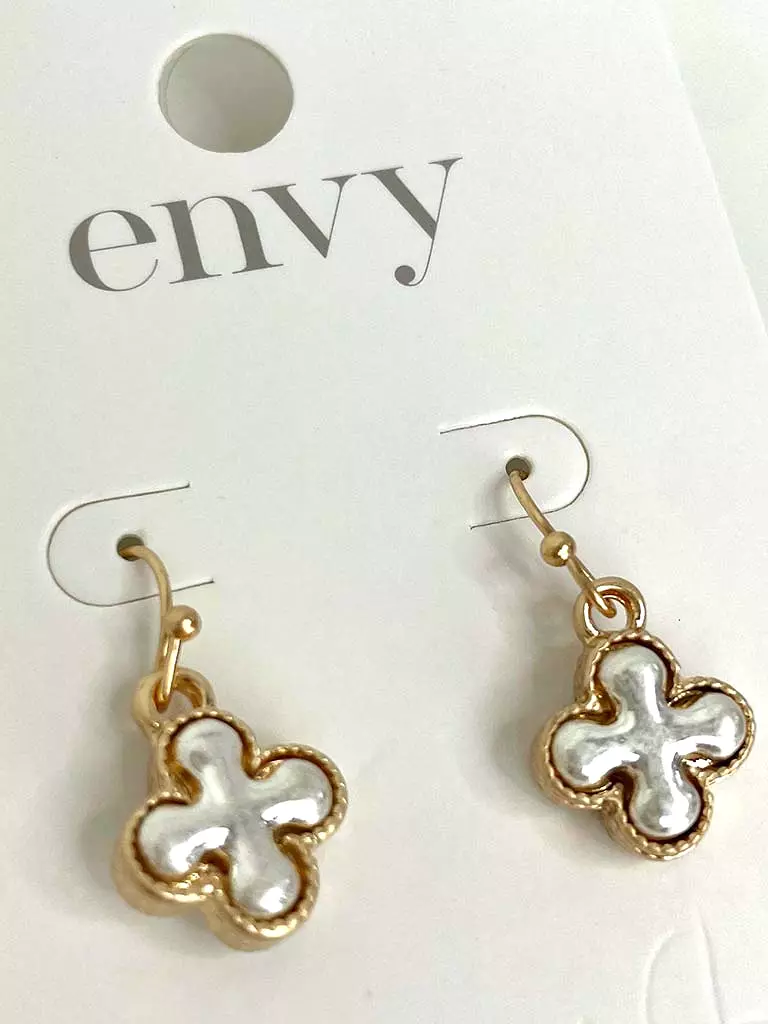 Envy Clover Drop Earrings - Gold & Silver