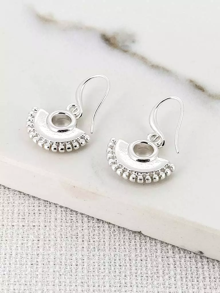 Envy Deco Fan Earrings - Silver