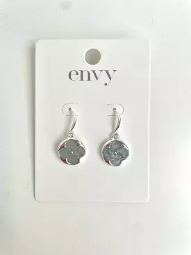 Envy Pearlised Clover Earrings - Silver