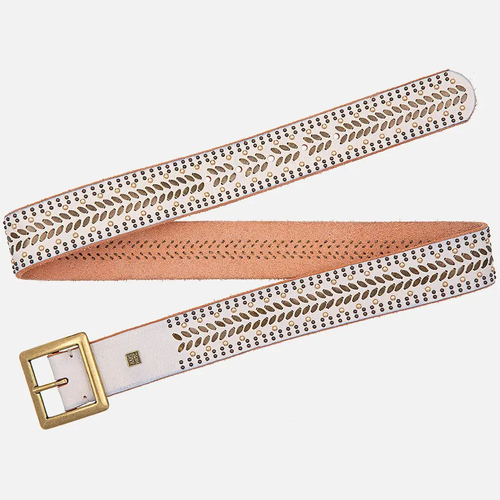 Ezra | Studded Leather Belt with Square Buckle