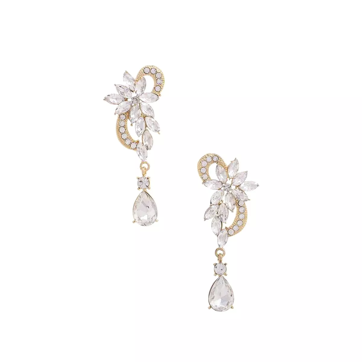 Flower Rhinestone Dangle Earring