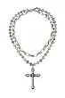 French Kande Silver Cross Necklace