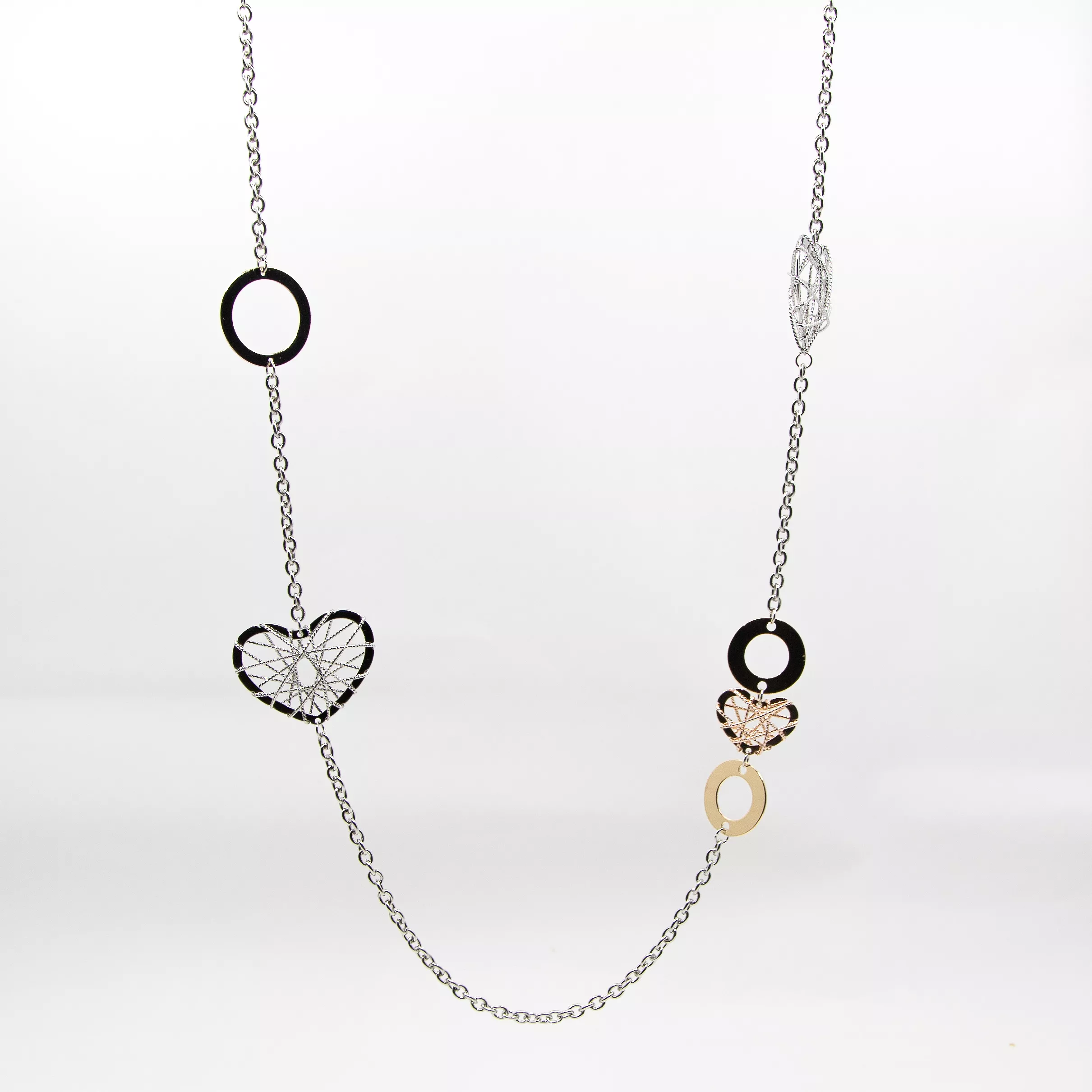 Fresh Accessories - Necklace Long Round Mix Geometric Heart