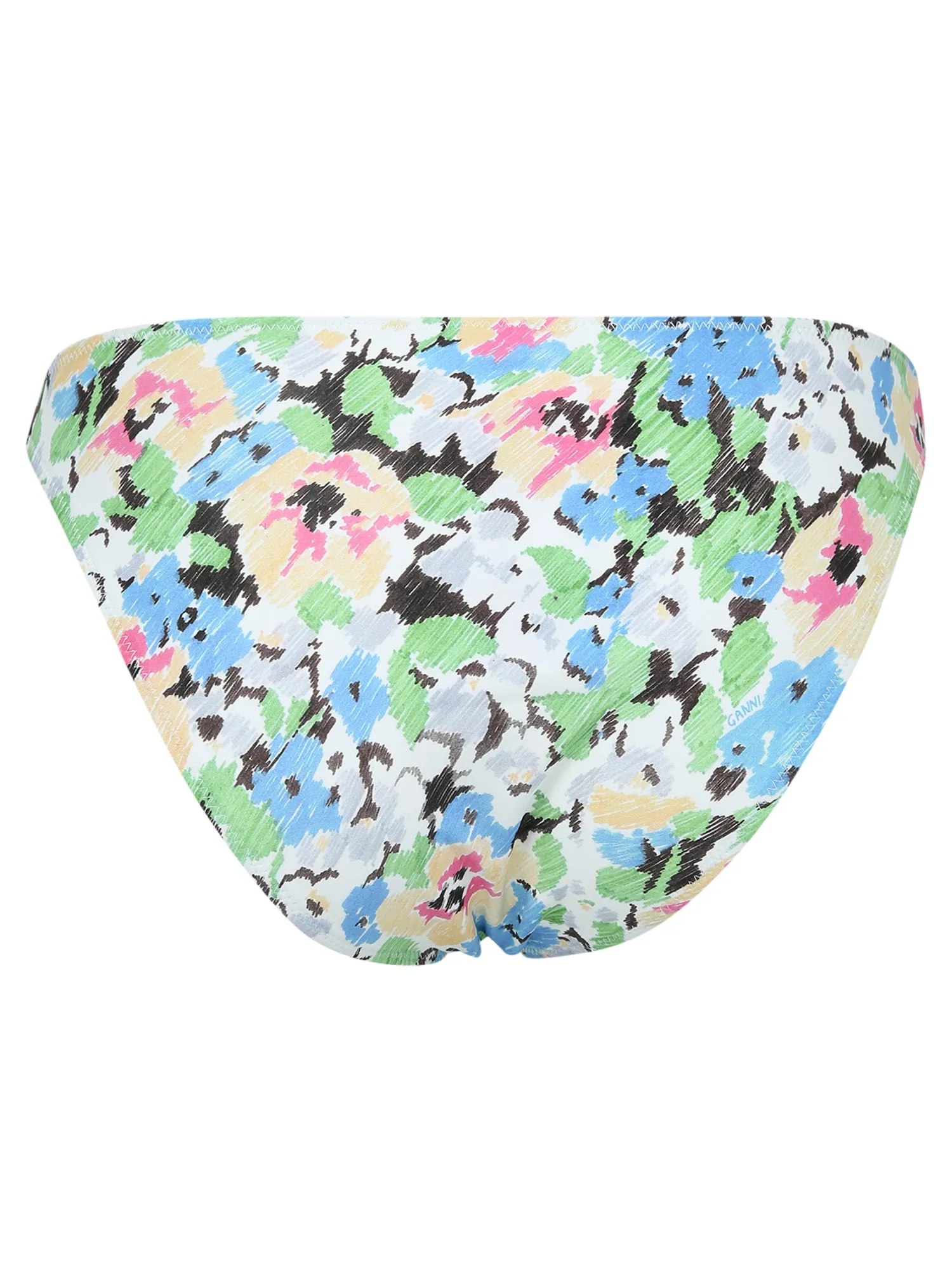 Ganni Floral Pattern Stretched Bikini Bottoms