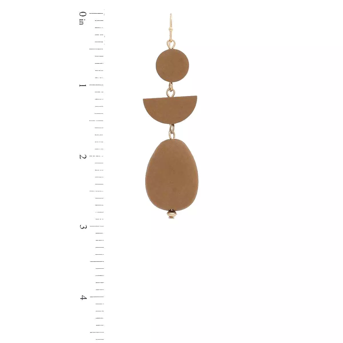 Geometric Wood Bead Dangle Earring