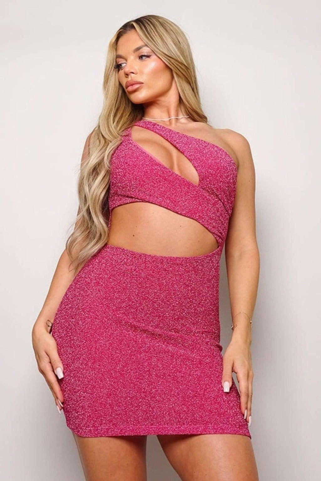 GLIMMER & SHINE CUTOUT MINI DRESS