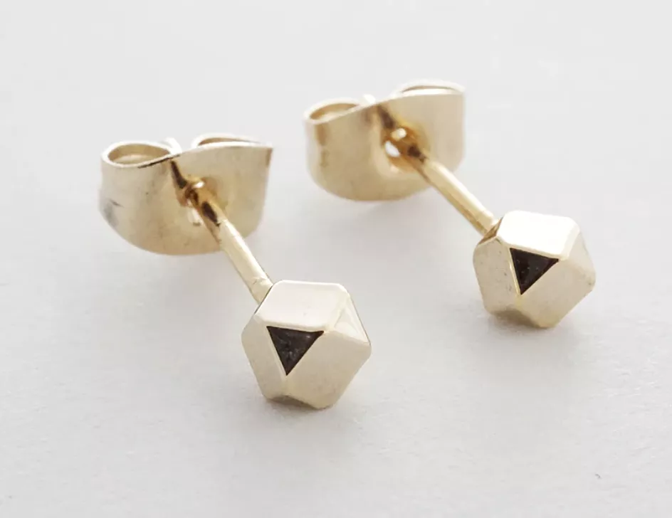 Gold Comet Stud Earrings