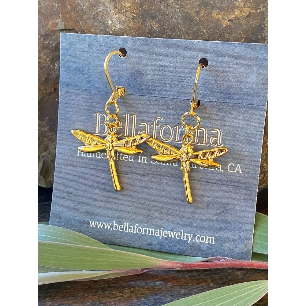 GOLD DRAGONFLY EARRINGS