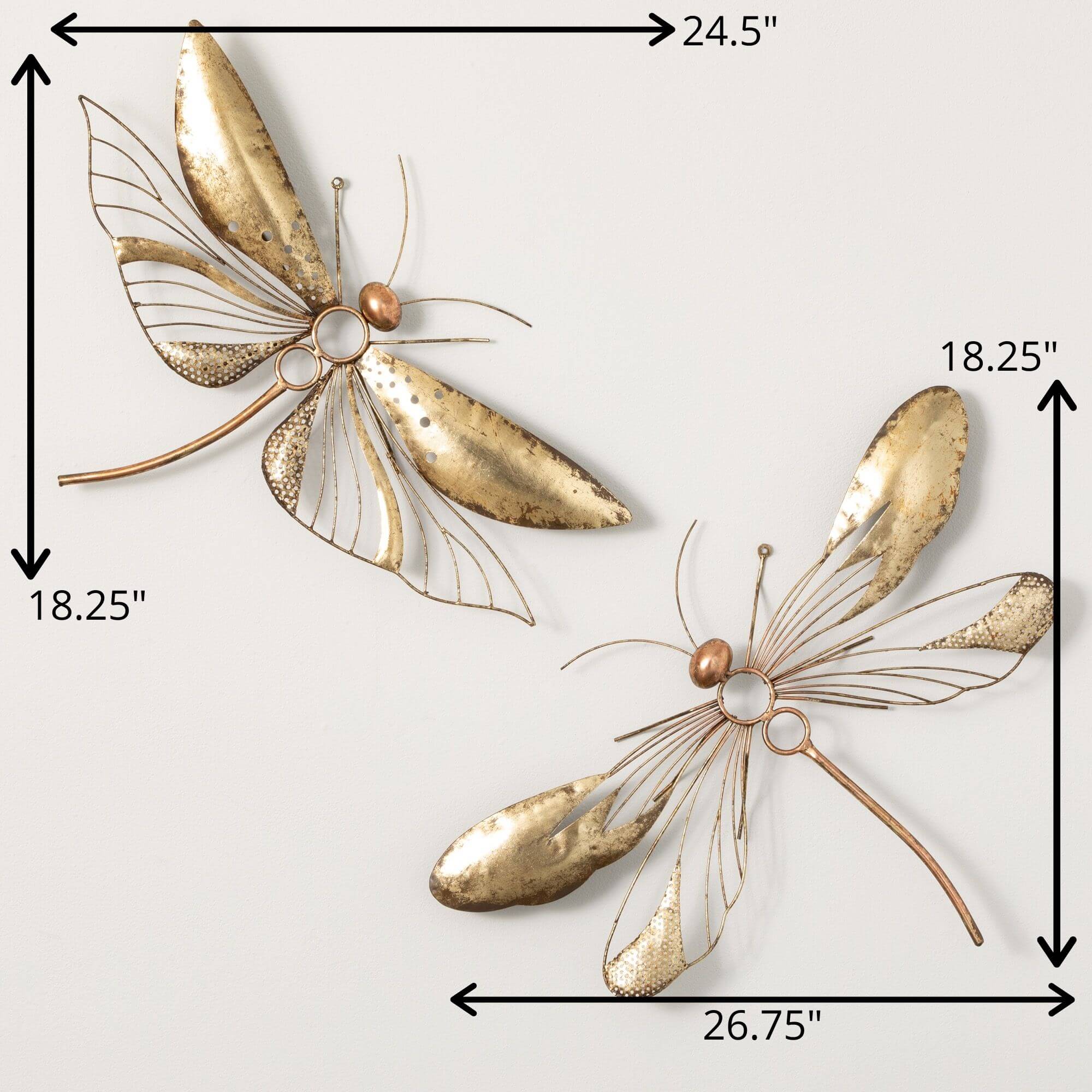 Gold Dragonfly Wall Decor Set