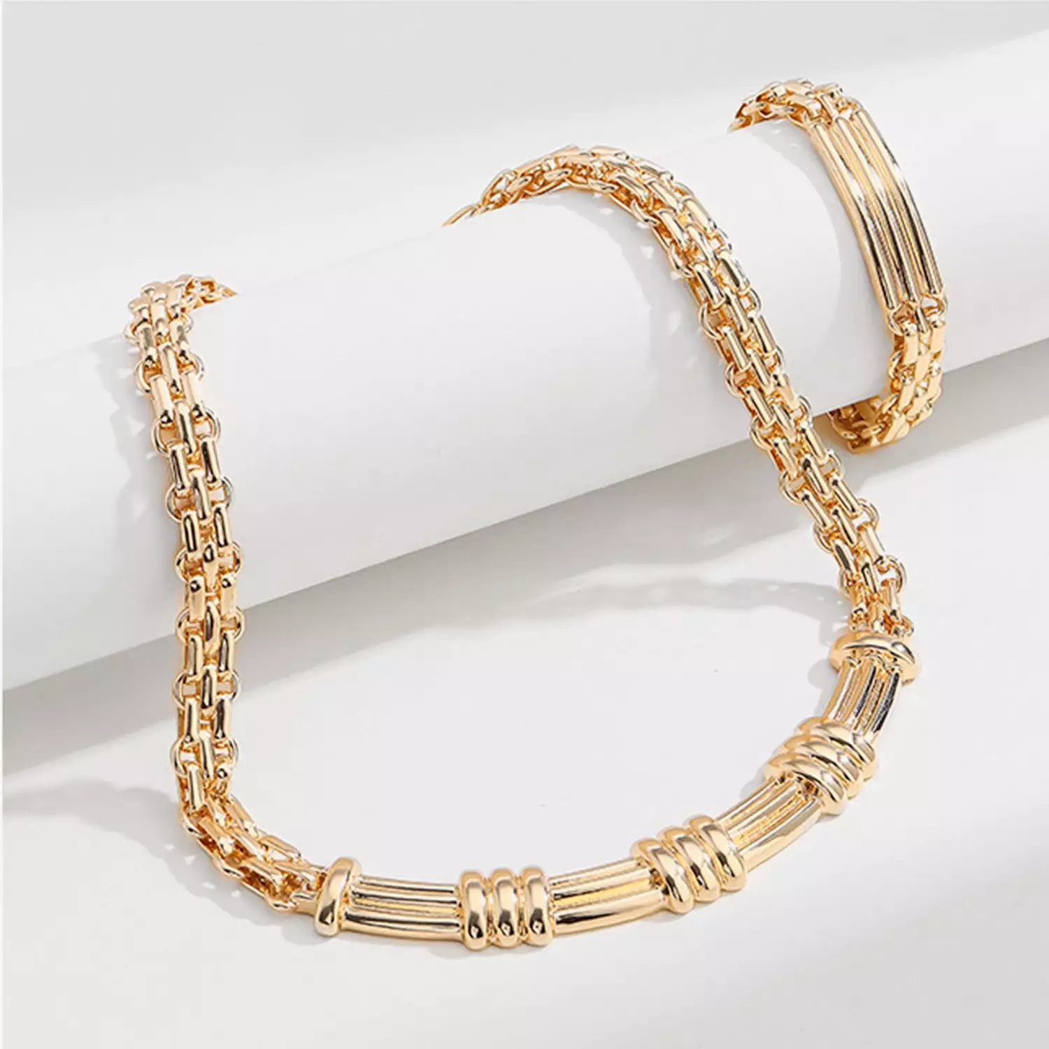 Gold-Plated Alloy Chain Bracelet